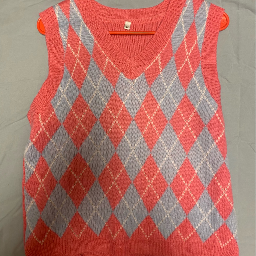 knit argyle sweater vest